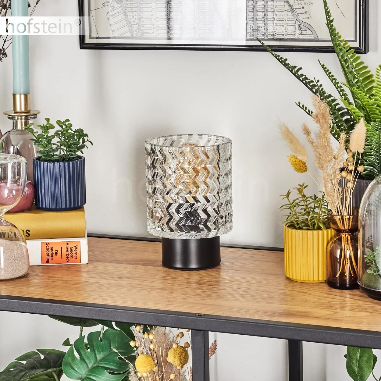 Настільна лампа Falgorosa Метал / Скло Modern Vintage Retro 11 см 1 x E27 Чорний/Прозорий, фото №3