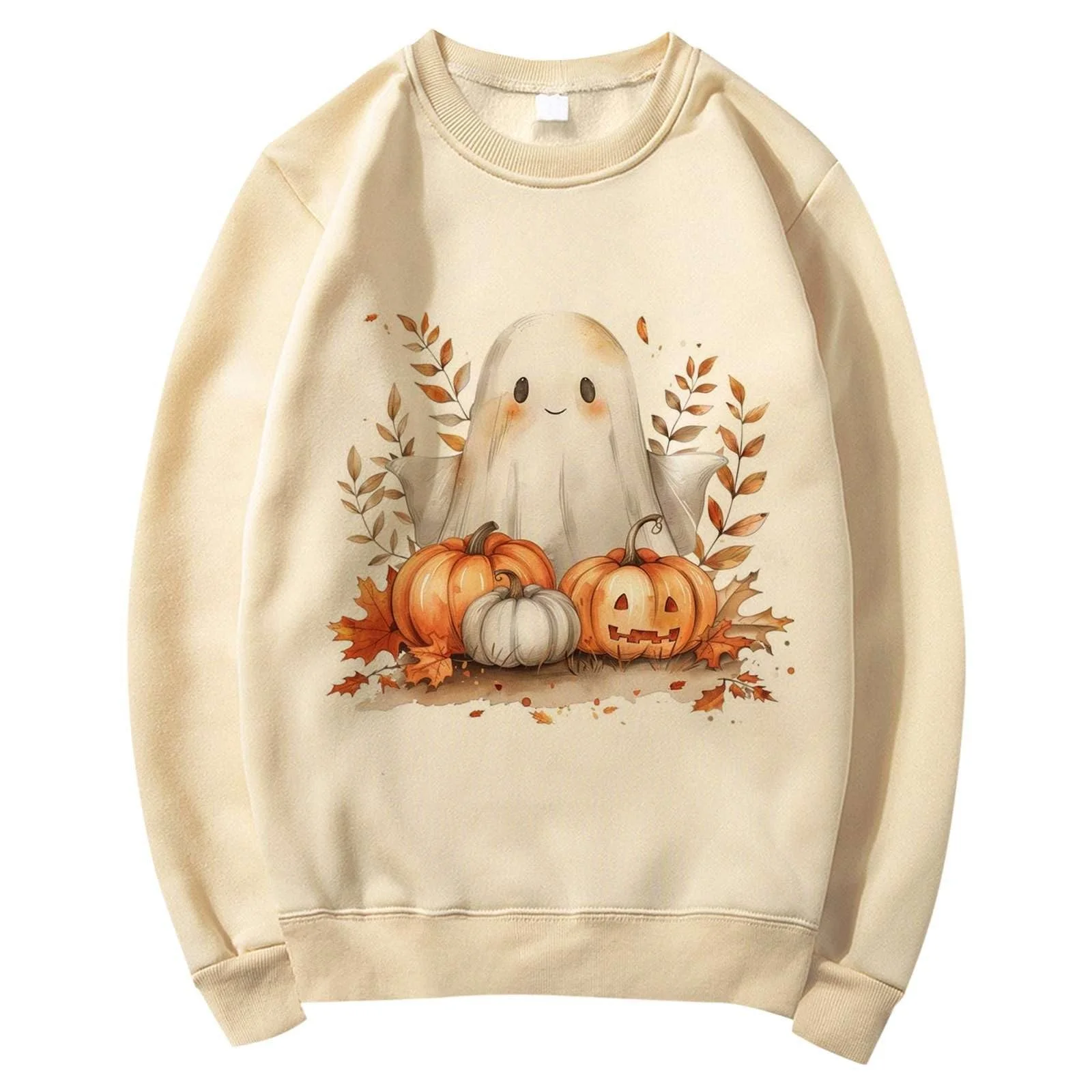 Свитшот Женский Halloween 2025 Свободного Кроя, большого размера, Милый Рисунок, Повседневный Осенний Пуловер, Верх для Вечеринки, Фестиваля, Отдыха на Природе, Свадьба, фото №1