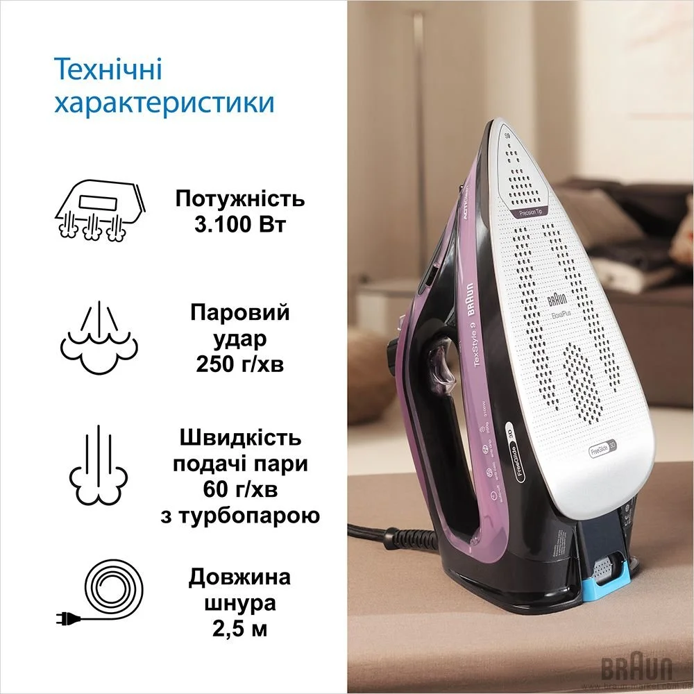 Парова праска Braun TexStyle 9 SI9661VI, фото №6