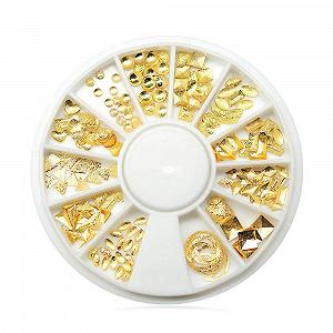 Стразы для ногтей KADS Design Hot 12 Смешанная форма Металлик Розовое золото Bewaldeten Series Pen Серебро DIY - Фото 1