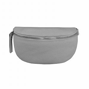 Сумка женская кожаная OBC поясная Crossbody светло-серая - Фото 1