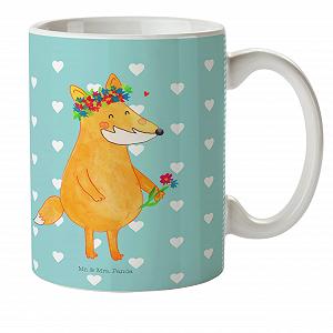 Кружка Детская Mr. & Mrs. Panda Лис Цветы Пластиковая - Фото 1