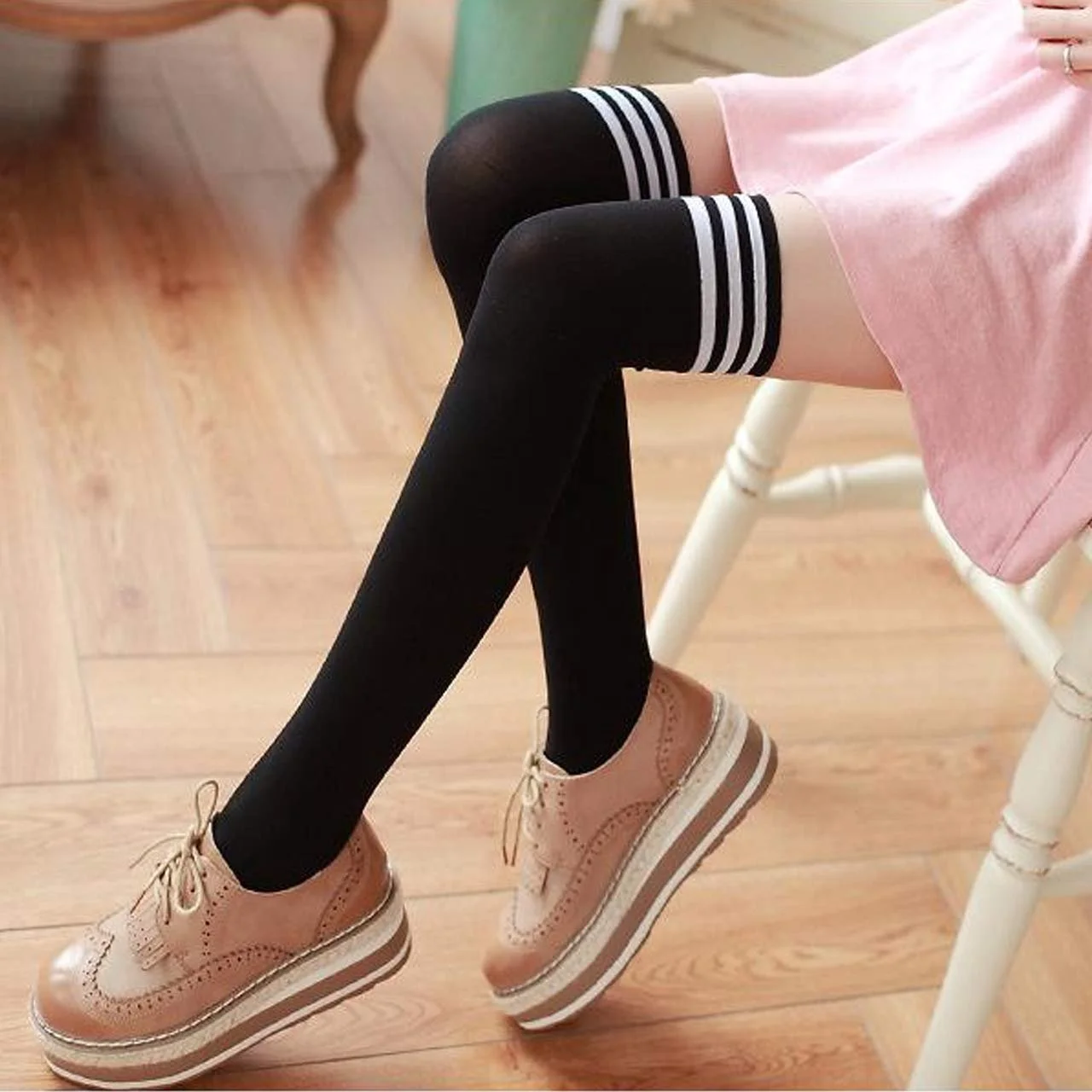 Шкарпетки вище коліна Смугасті Спортивні Шкарпетки Overknees, фото №2