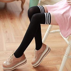 Чулки выше колена Полосатые Спортивные Носки Overknees synthetic.ua - Фото 1