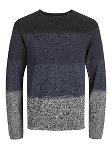 Вязаный пуловер JACK & JONES JJEHILL Мужской с круглым вырезом Базовый Длинный рукав Хлопковая рубашка synthetic.ua - Фото 1