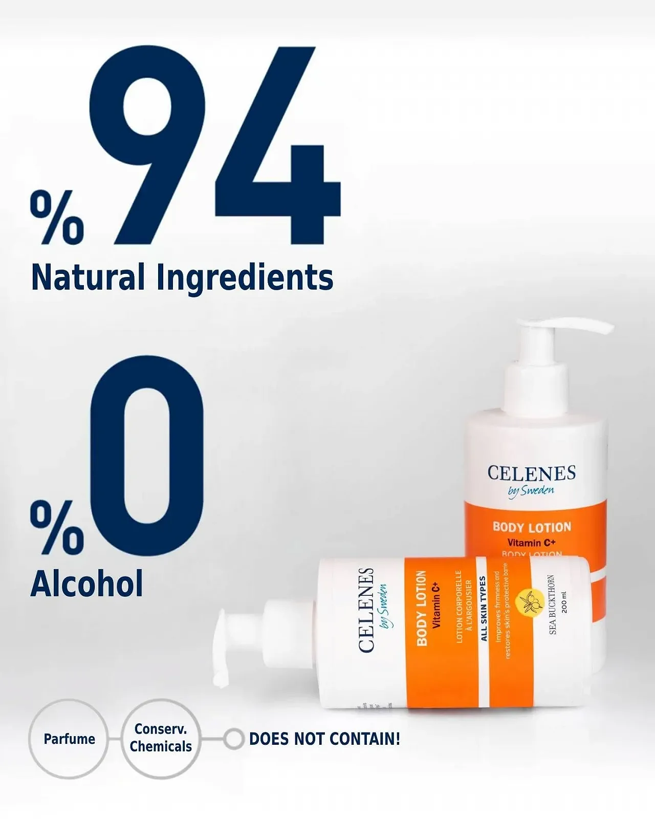 Лосьйон для тіла Celenes by Sweden обліпиха та вітамін C, 2 шт. по 200 мл, фото №5