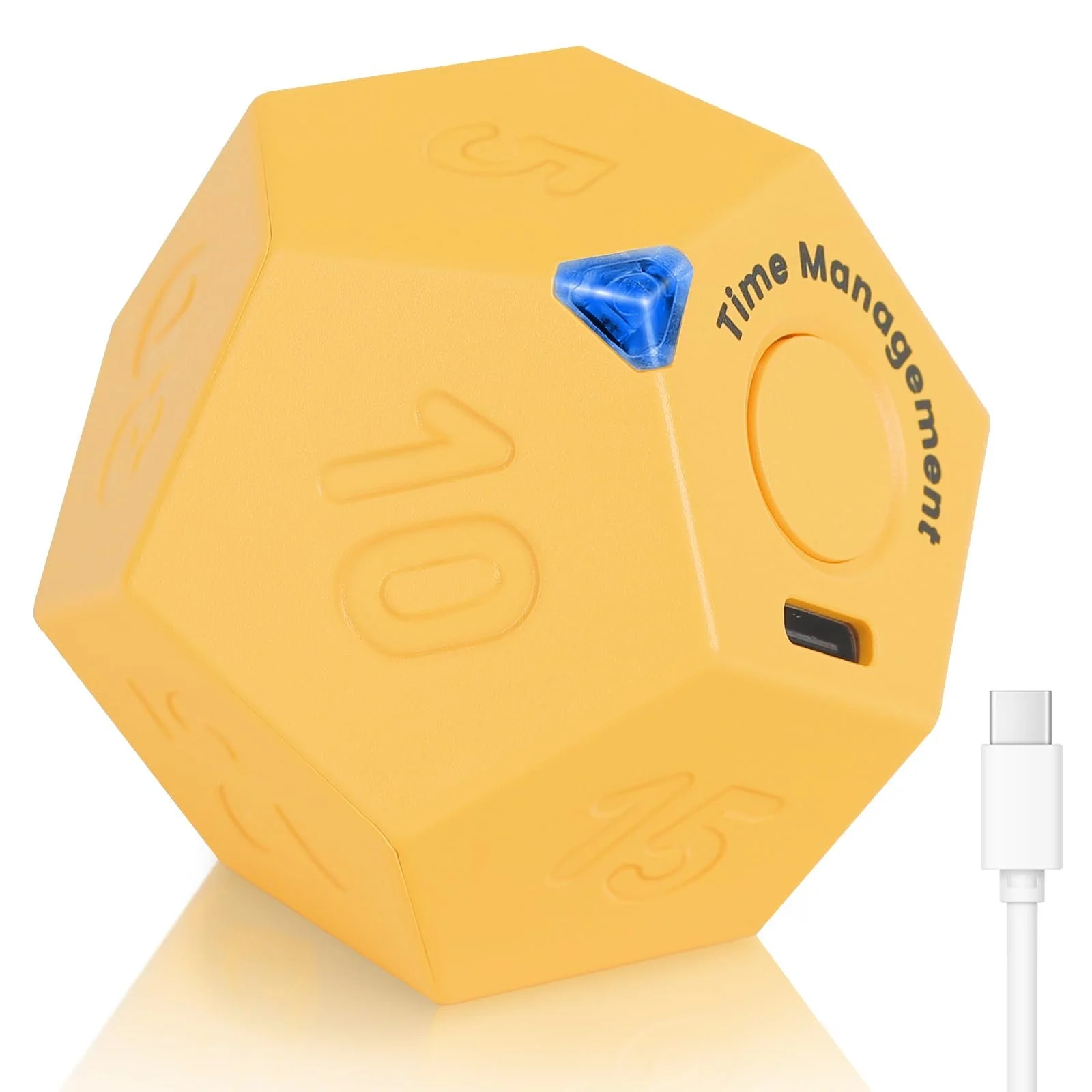 Таймер Cuteefun Pomodoro Rotating Cube Rechargeable 12 Sides Желтый, фото №1
