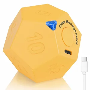 Купить Таймер Cuteefun Pomodoro Rotating Cube Rechargeable 12 Sides Желтый - Фото 1 Таймер Cuteefun Pomodoro Rotating Cube Rechargeable 12 Sides Желтый - Фото 1