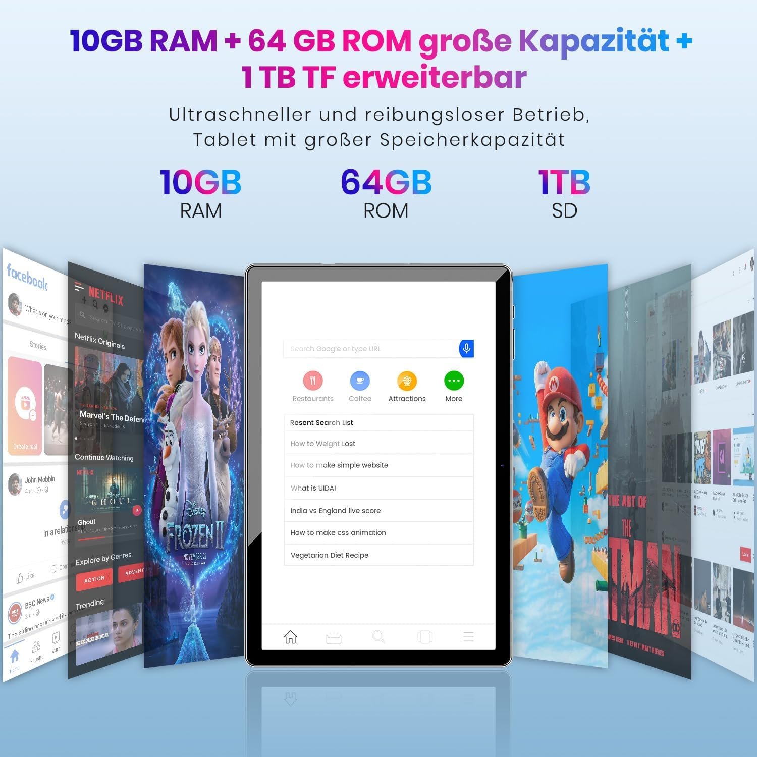 HOOZO MID 10.1" 10/64 ГБ Android 14 Черно-серый, фото №2
