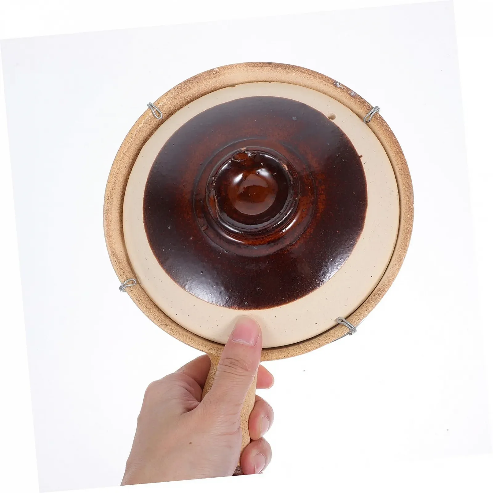 Кастрюля из керамической глины из белой глины с одной ручкой термостойкая белая, фото №9