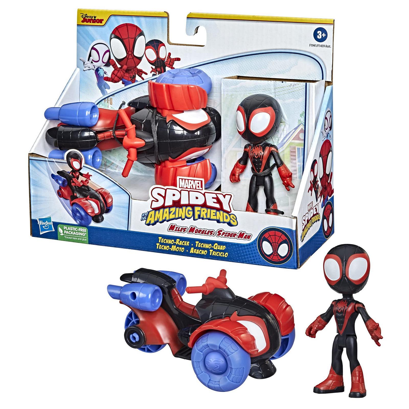 Фигурка Hasbro Spidey and his Amazing Friends Майлз Моралес и Техно-гонщик, разноцветный, фото №3