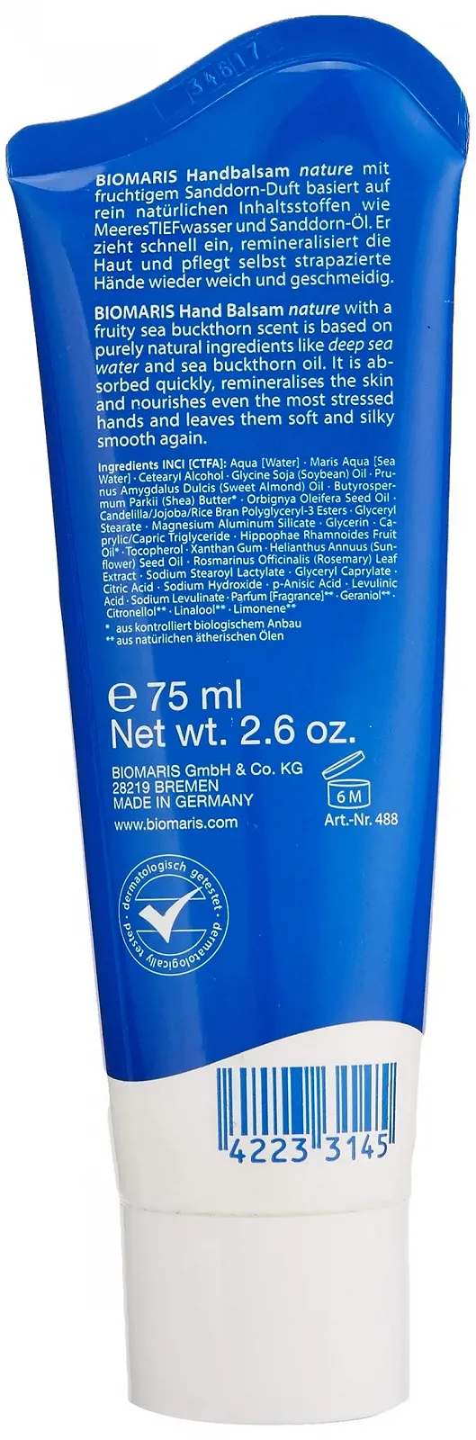 Бальзам Biomaris Натуральний з обліпихою 75 мл, фото №2 Бальзам Biomaris Натуральний з обліпихою 75 мл, фото №2