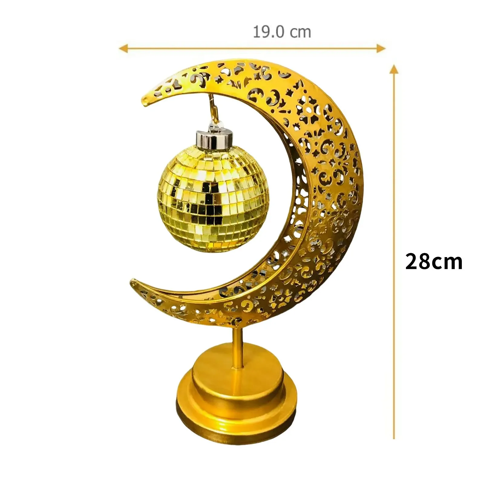 Настільна лампа Moon Металева Бездротова LED USB Золотиста, фото №2