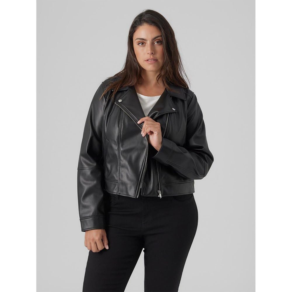 Куртка VERO MODA CURVE Vmcbellaanna Short Coated JKT Cur Noos PU, фото №3