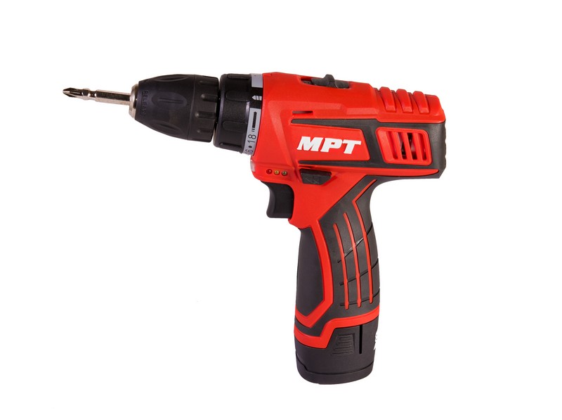 Дриль-шуруповерт акумуляторна MPT 12 В Li-ion 1.5 Аг 2 швидкості 0-400/1450 об/хв 10 мм АКБ кейс MCDT1226.B2, фото №3
