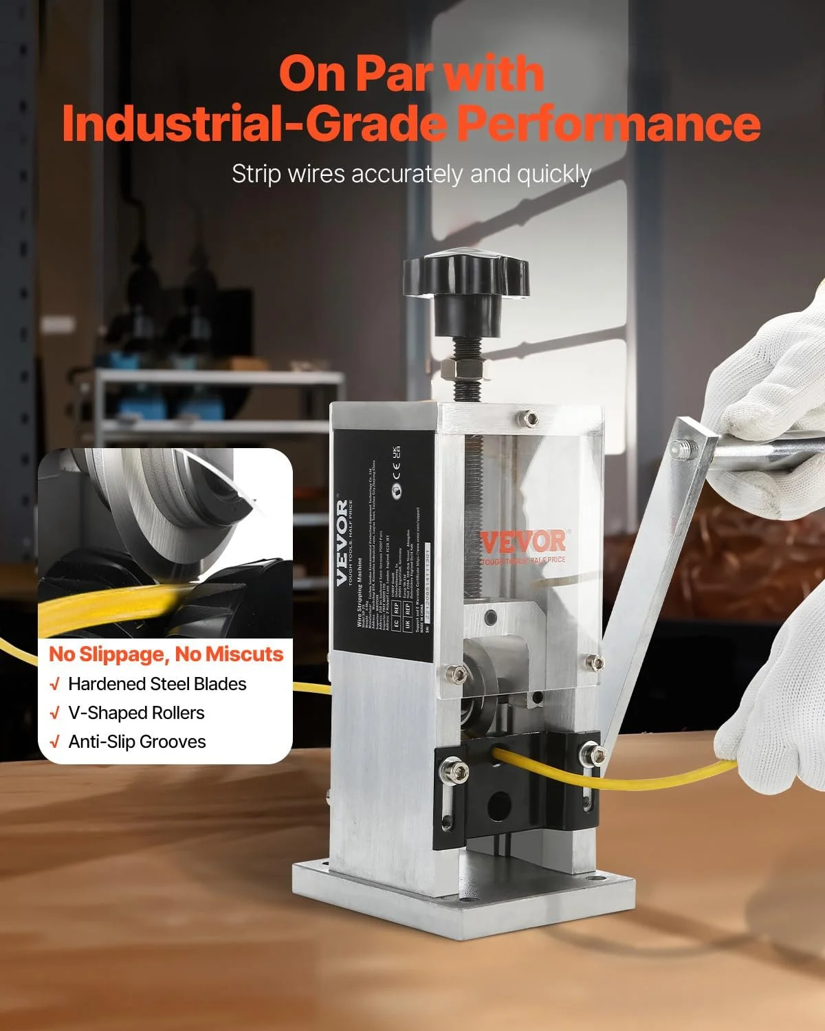 Ручной станок для зачистки проволоки VEVOR SD-25 / 1.5 - 25 мм / Silver, фото №4 Ручной станок для зачистки проволоки VEVOR SD-25 / 1.5 - 25 мм / Silver, фото №4