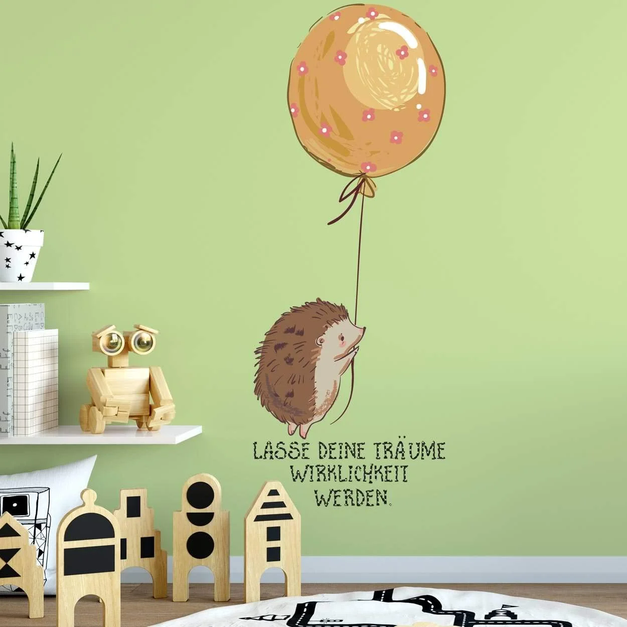 Наклейка на стіну Sunnywall Hedgehog Lasse Deine Träume Wirklichkeit Werden Розмір 2, фото №1 Наклейка на стіну Sunnywall Hedgehog Lasse Deine Träume Wirklichkeit Werden Розмір 2, фото №1