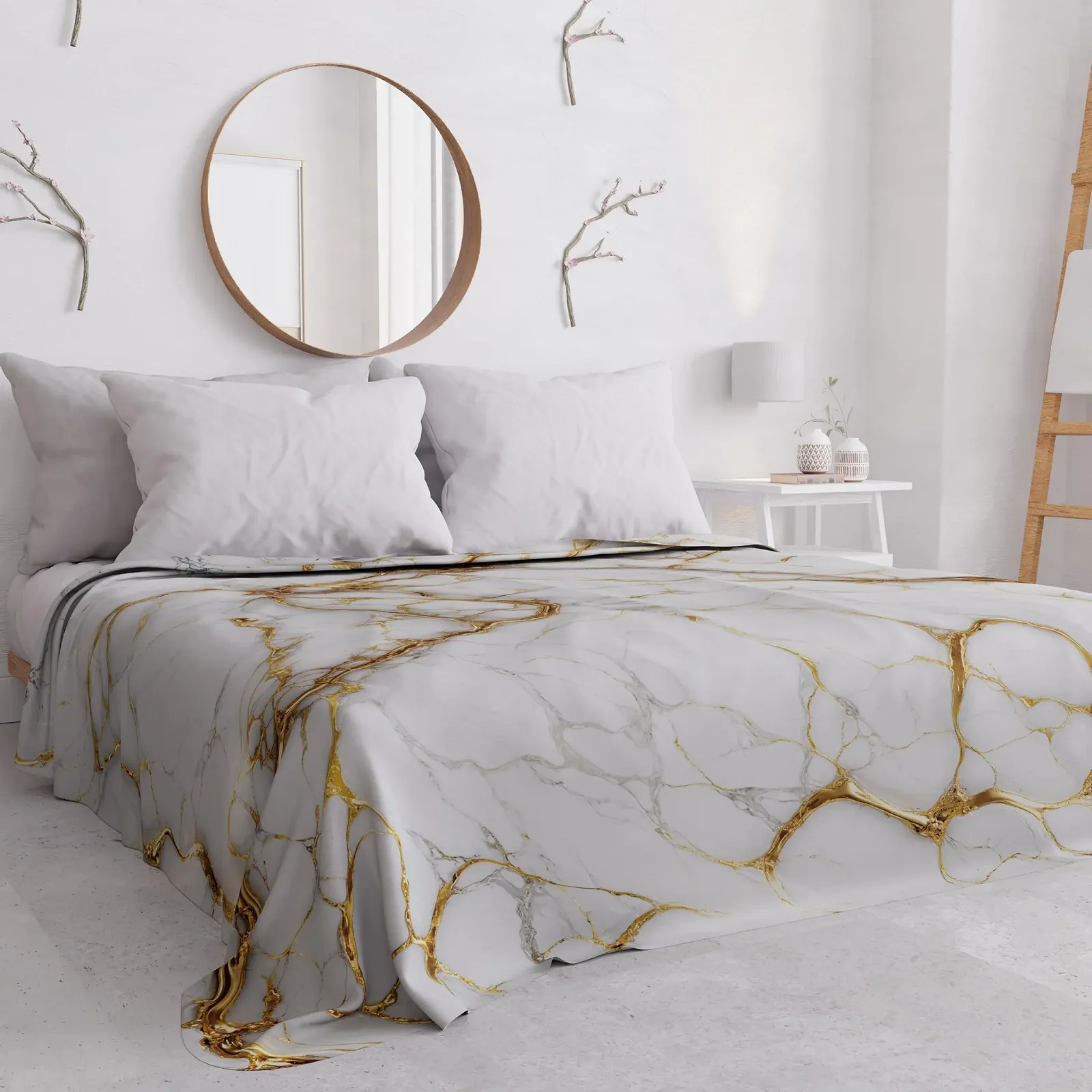 Покривало Двоспальне PETTI Artigiani Italiani Мармур Білий, фото №2 Покривало Двоспальне PETTI Artigiani Italiani Мармур Білий, фото №2