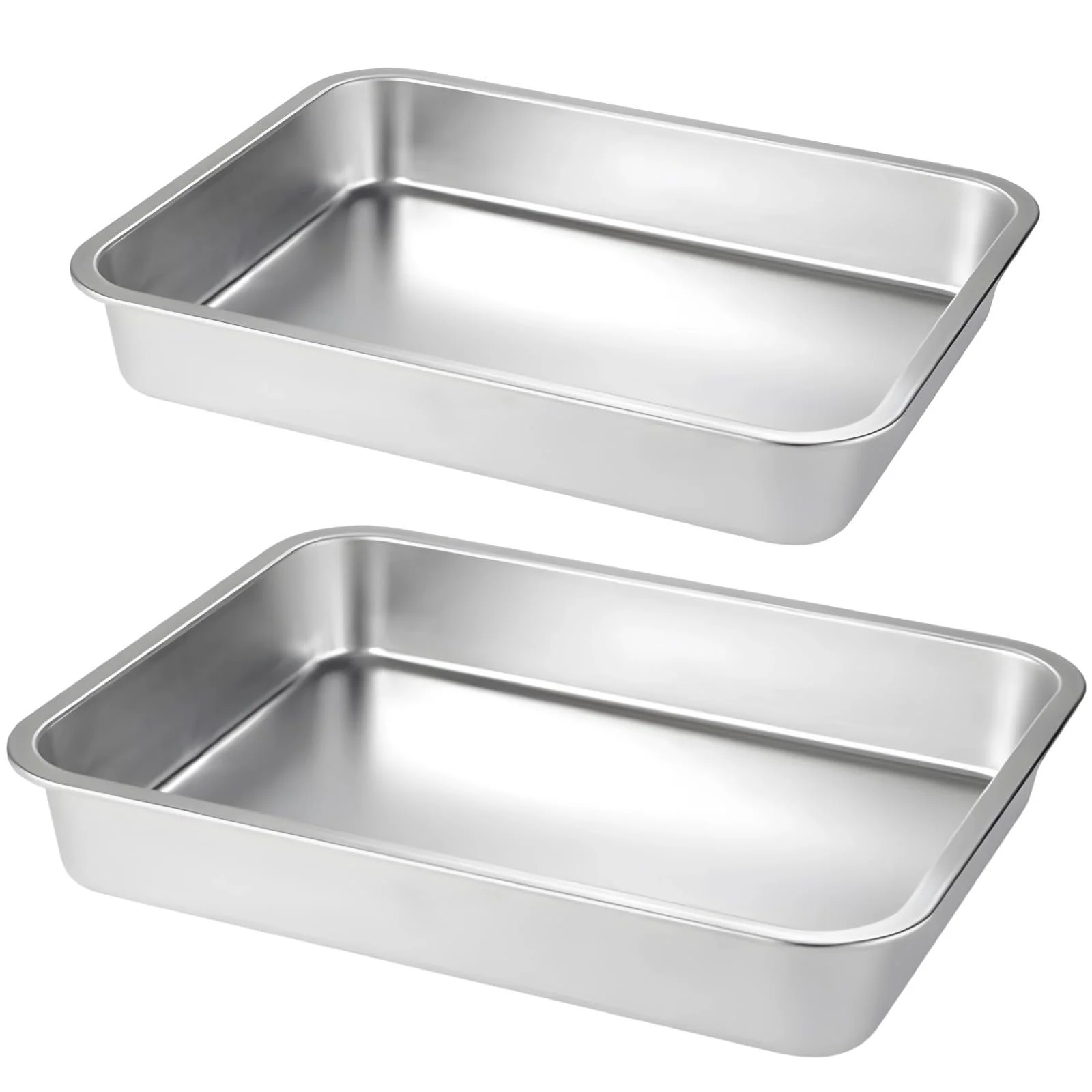 Формы для лазаньи нержавеющая сталь набор из 2 шт. глубокие, фото №1 Формы для лазаньи нержавеющая сталь набор из 2 шт. глубокие, фото №1
