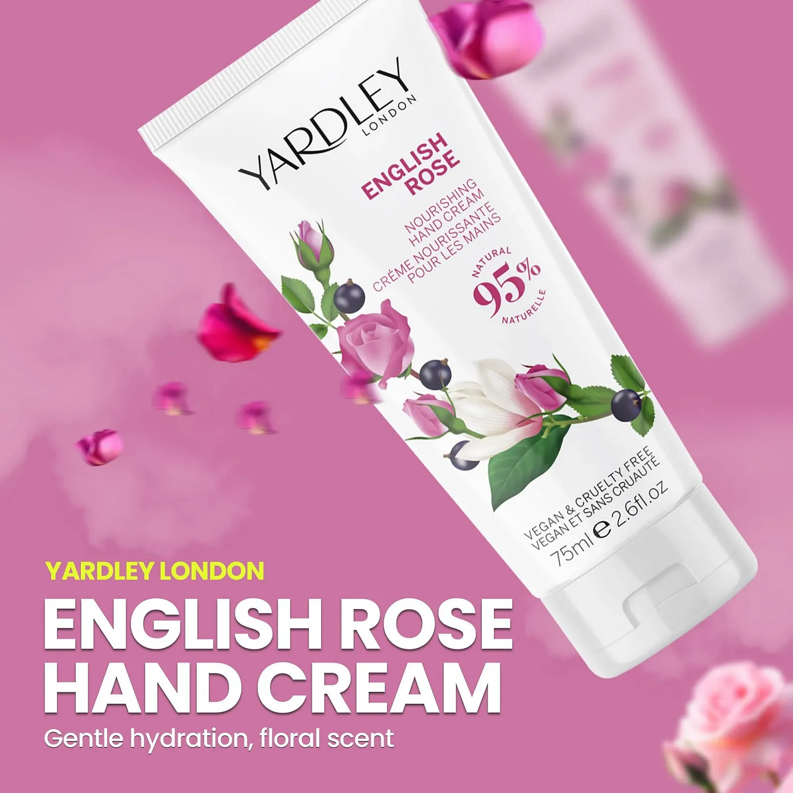 Крем для рук Yardley London English Rose с маслом ши и подсолнечным маслом 75 мл, фото №2 Крем для рук Yardley London English Rose с маслом ши и подсолнечным маслом 75 мл, фото №2