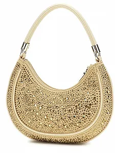 Сумка GUESS Zalina Mini Small Hobo Золотий synthetic.ua - Фото 1
