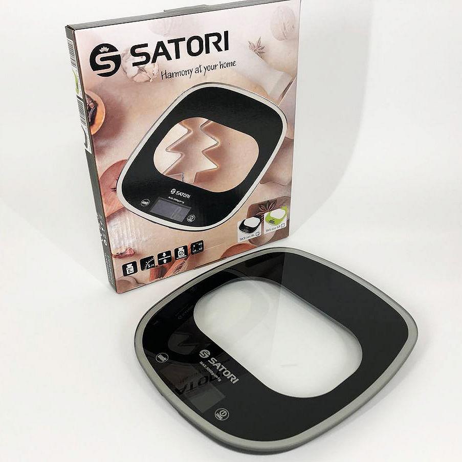 Кухонні ваги Satori SKS-221-BL до 5кг електронні точні Колір чорний, фото №1