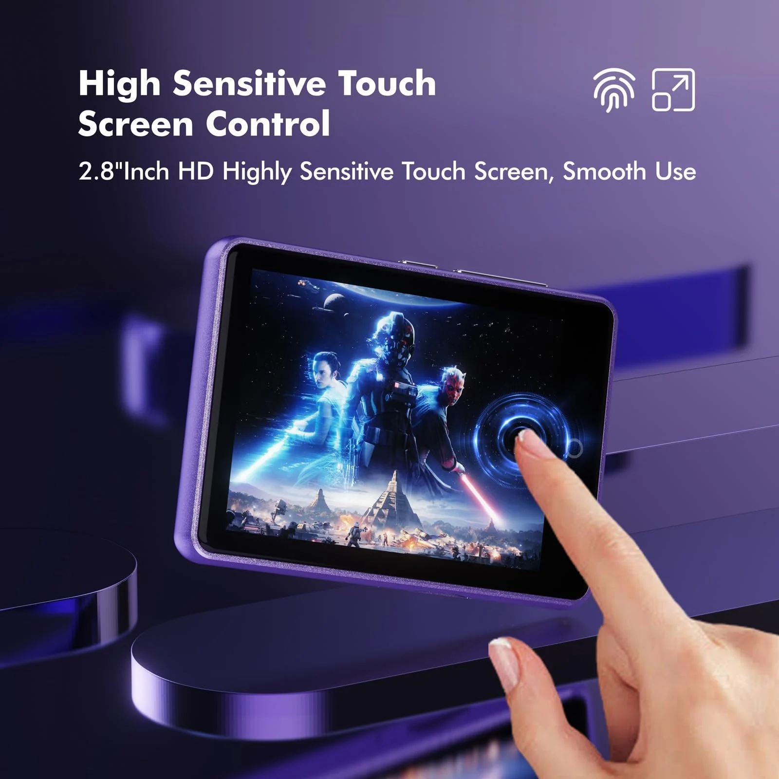 MP3-плеєр 64 GB Bluetooth 5.3, 2.8-дюймовий сенсорний екран, динамік, радіо, функція запису, фото №5