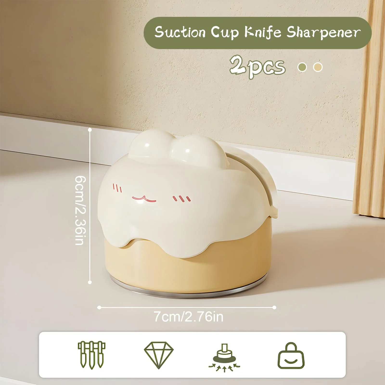 Ручная точилка для ножей Pack of 2 Professional на присоске, фото №2