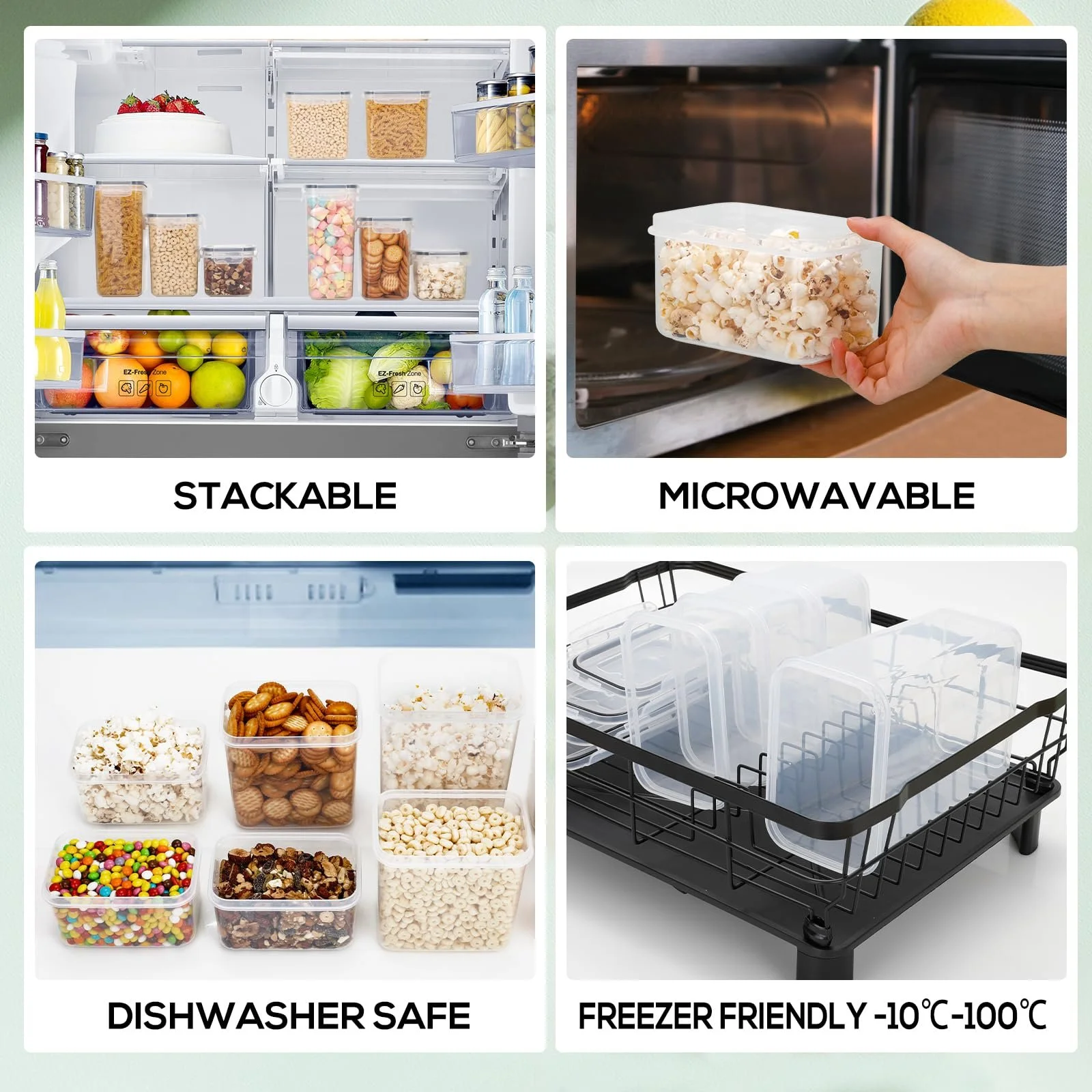 Ємності для зберігання Cozary Набір 8 штук герметичні BPA-Free, фото №5 Ємності для зберігання Cozary Набір 8 штук герметичні BPA-Free, фото №5