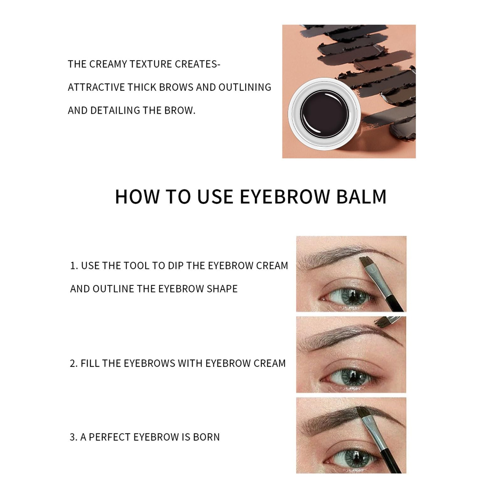 Крем для брів Помада Гель для брів Колір для брів Темно-русий з двосторонньою щіточкою, фото №6