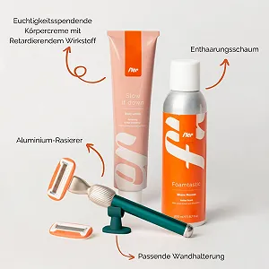 Набор для бритья Fler Smooth Skin Set Бритва, держатель, 2 сменных лезвия, пена и крем Хвойный зеленый synthetic.ua - Фото 1
