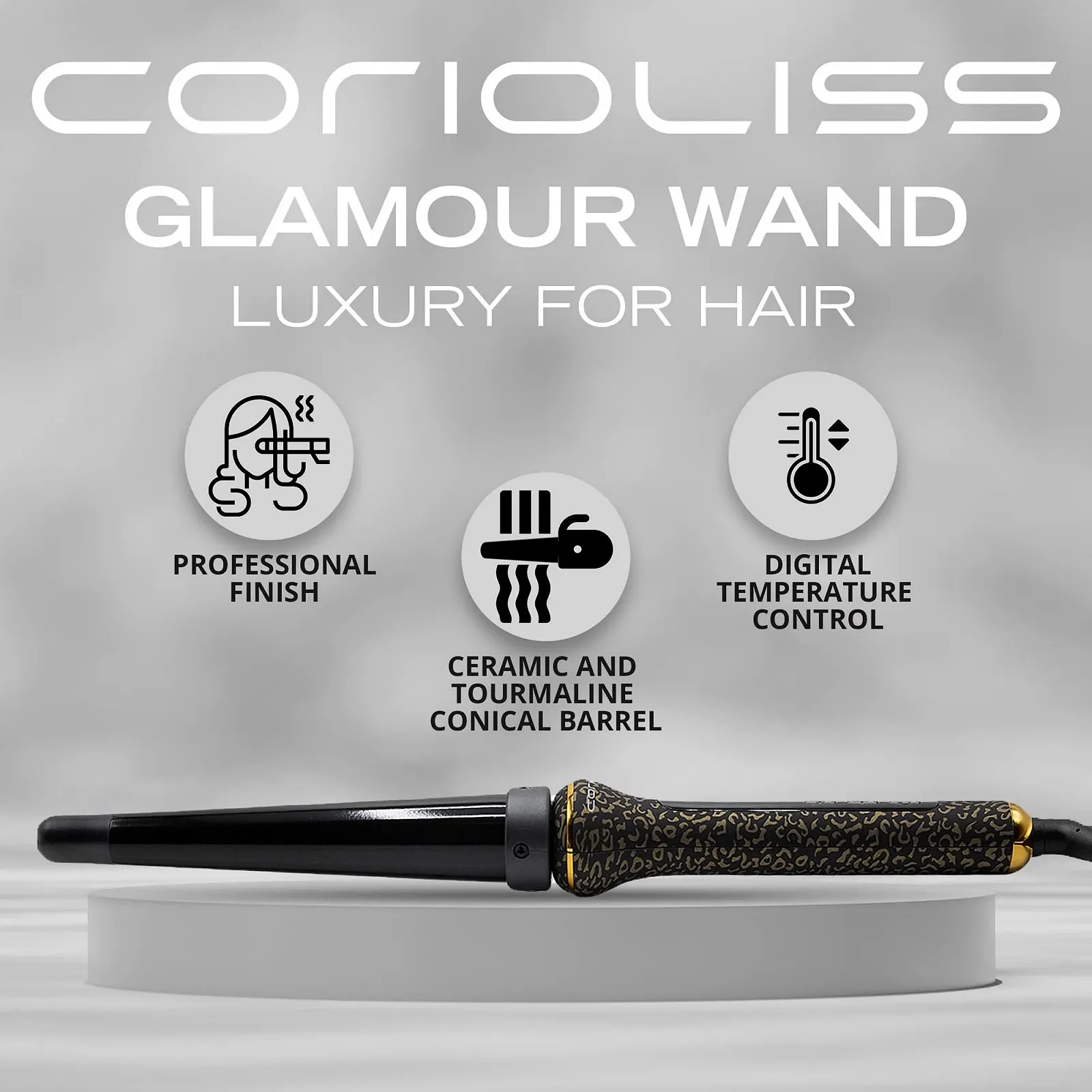 Плойка CORIOLISS Glamour Wand профессиональная конусная керамическая с контролем температуры, фото №2 Плойка CORIOLISS Glamour Wand профессиональная конусная керамическая с контролем температуры, фото №2
