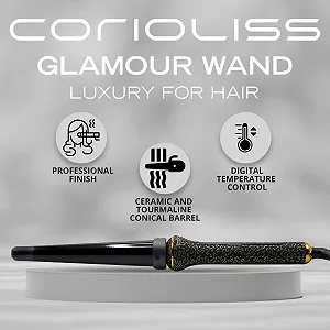 Плойка CORIOLISS Glamour Wand профессиональная конусная керамическая с контролем температуры synthetic.ua - Фото 1
