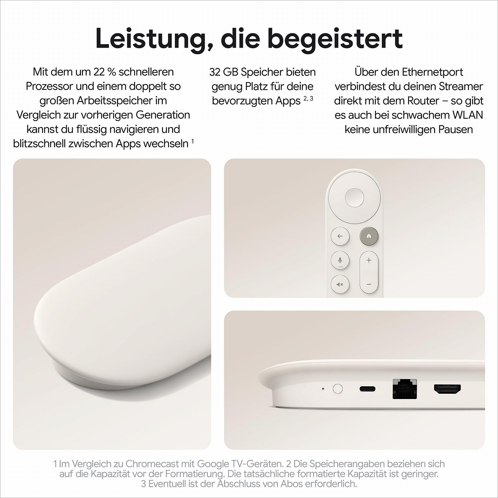 Медіаплеєр Стример Google TV 4K, 32 ГБ, порцеляновий, фото №5