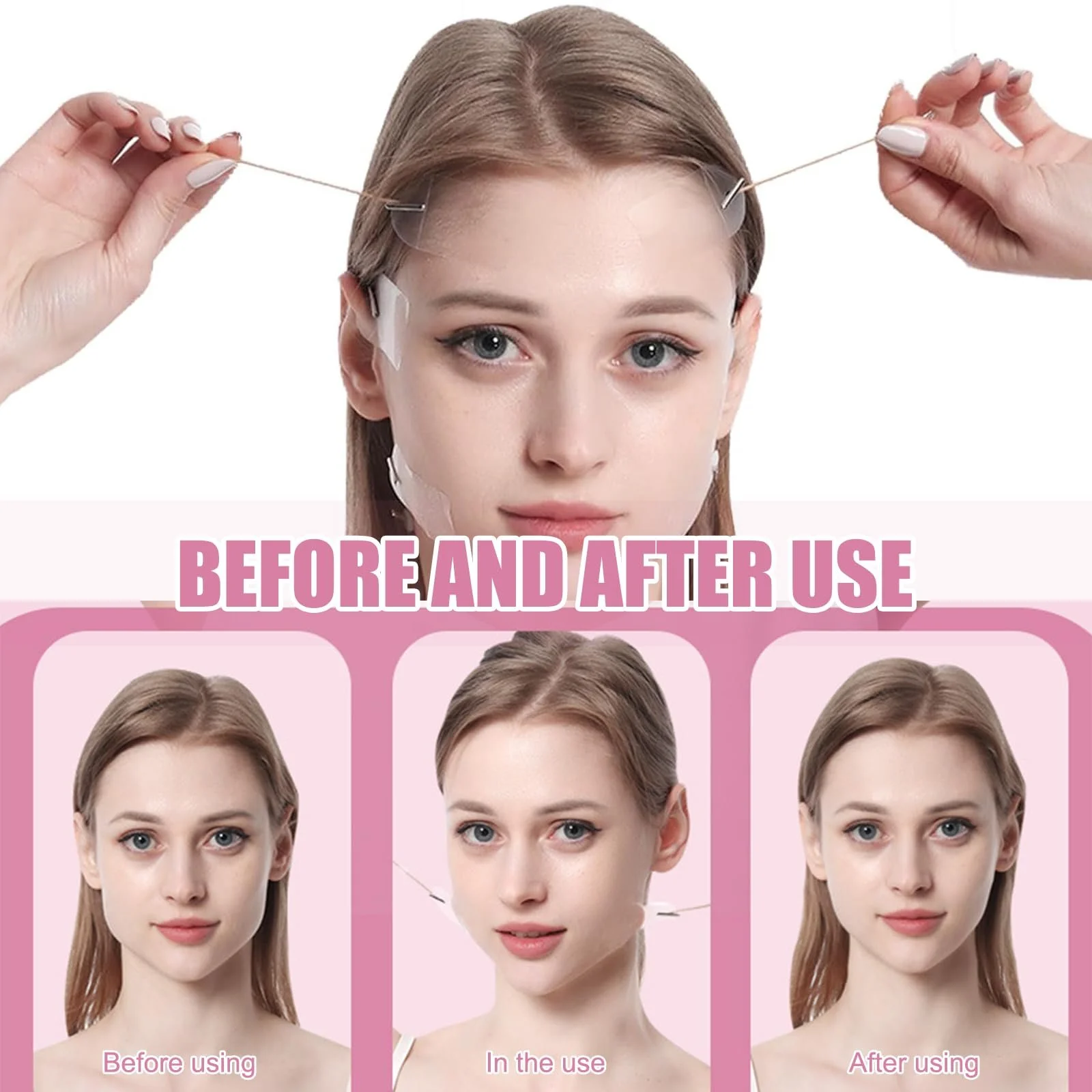 Стрічки для підтяжки обличчя 40 шт, невидимі патчі проти зморшок для миттєвої підтяжки, фото №5