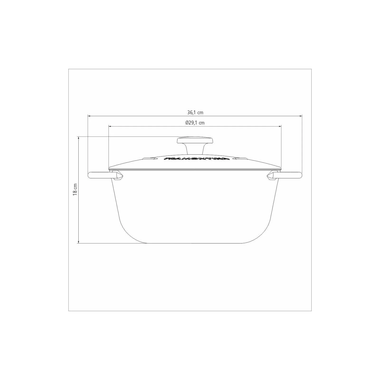 Жаровня Tramontina TRENTO Чугунная С крышкой 28 см 6 л Антипригарное покрытие Индукция, фото №4