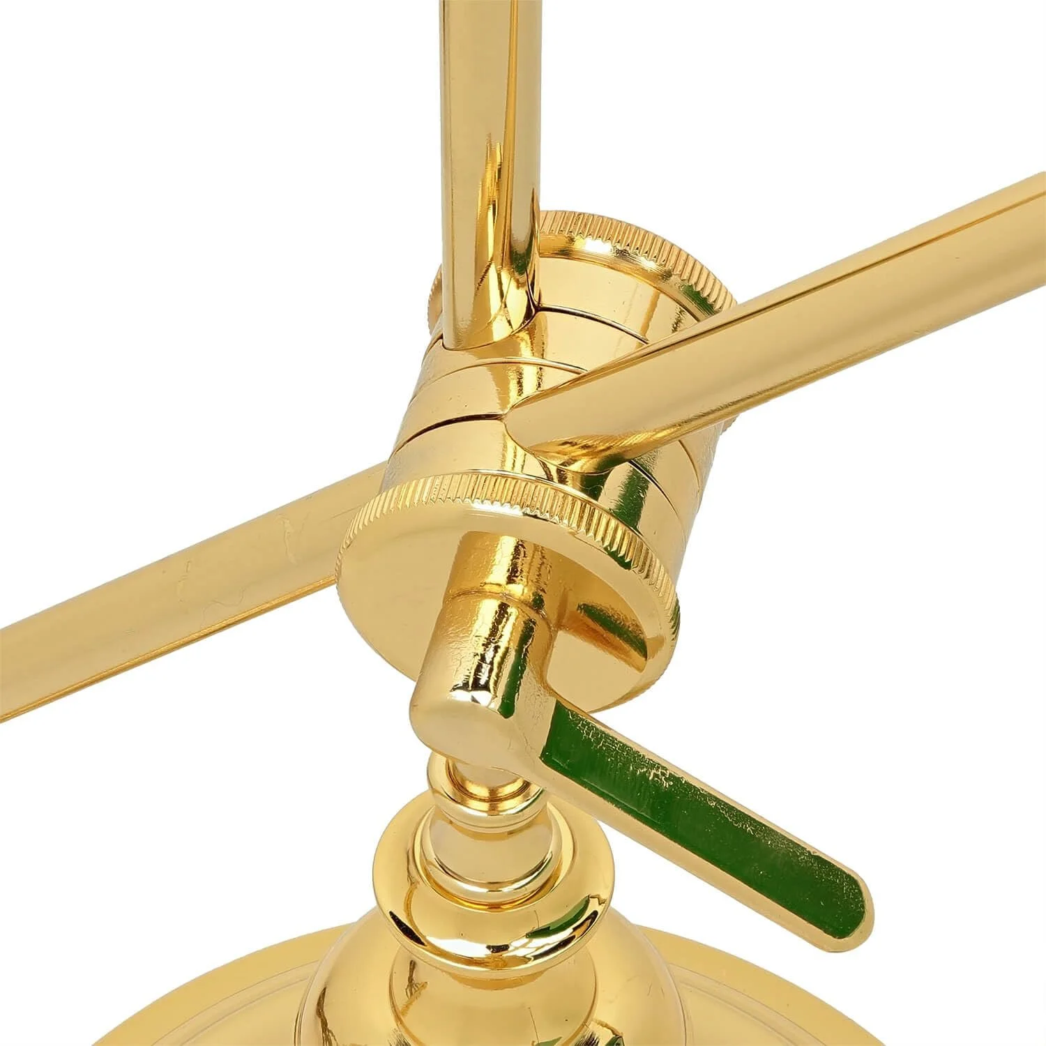 Настільна лампа Licht-Erlebnisse Banker Lamp латунь скло 47 см E27 24 карати позолота шнуровий вимикач Золотисто-зелений, фото №7