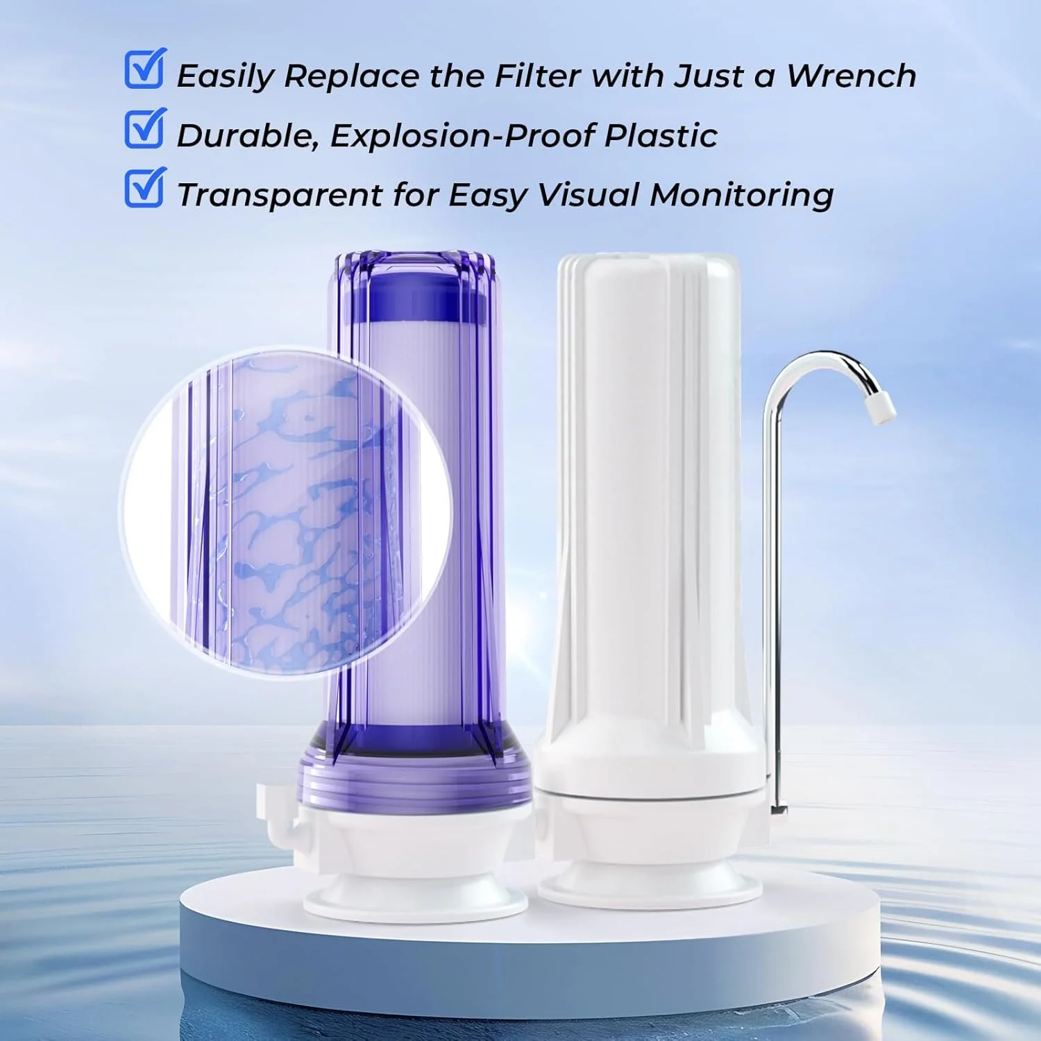 Диспенсер-фильтр iSpring CKC2 / На кран / Ресурс фильтра 30000 л / Белый, фото №7 Диспенсер-фильтр iSpring CKC2 / На кран / Ресурс фильтра 30000 л / Белый, фото №7