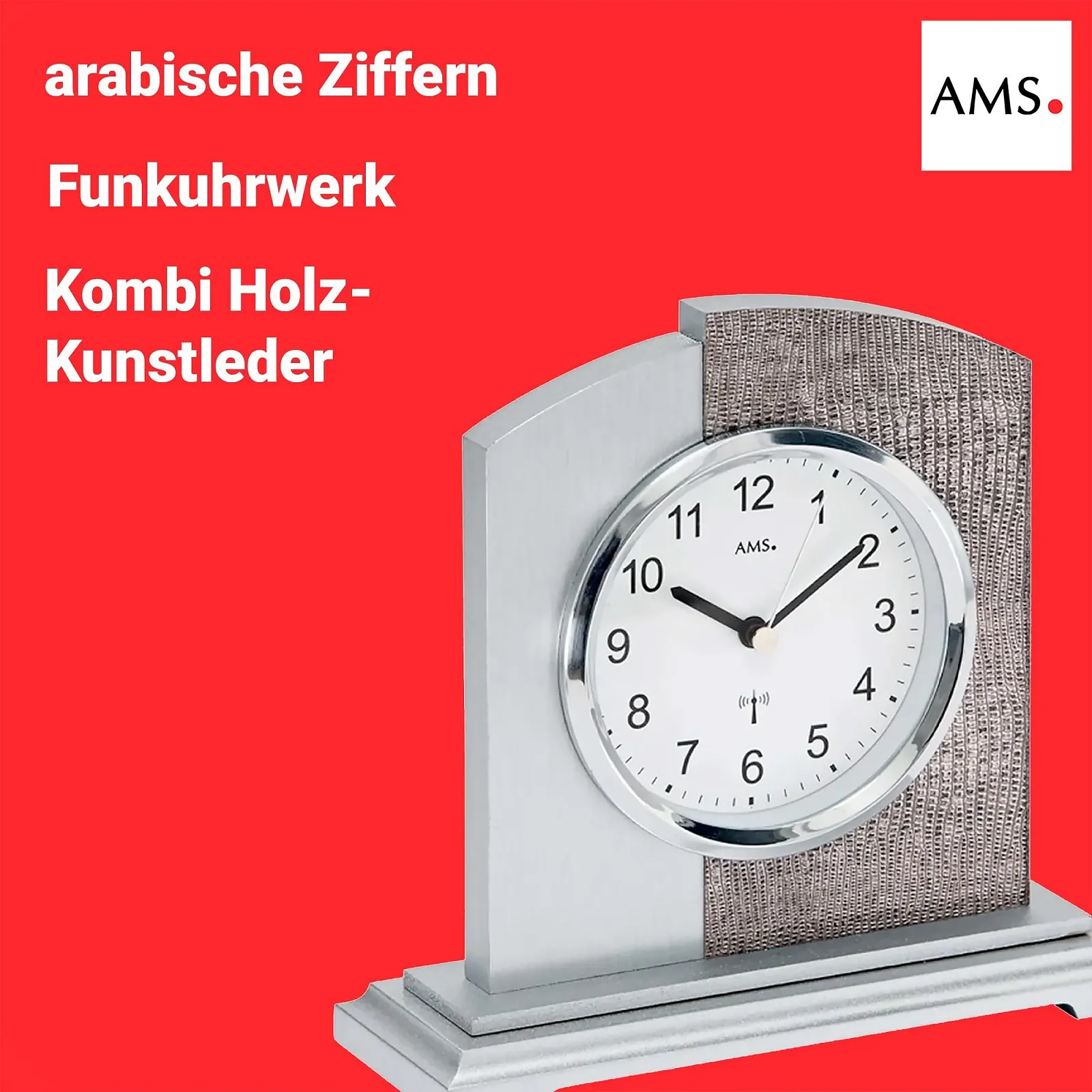 Настільний годинник AMS Modern Style Collatina 5144 з радіокерованим механізмом, на батарейках, фото №4 Настільний годинник AMS Modern Style Collatina 5144 з радіокерованим механізмом, на батарейках, фото №4