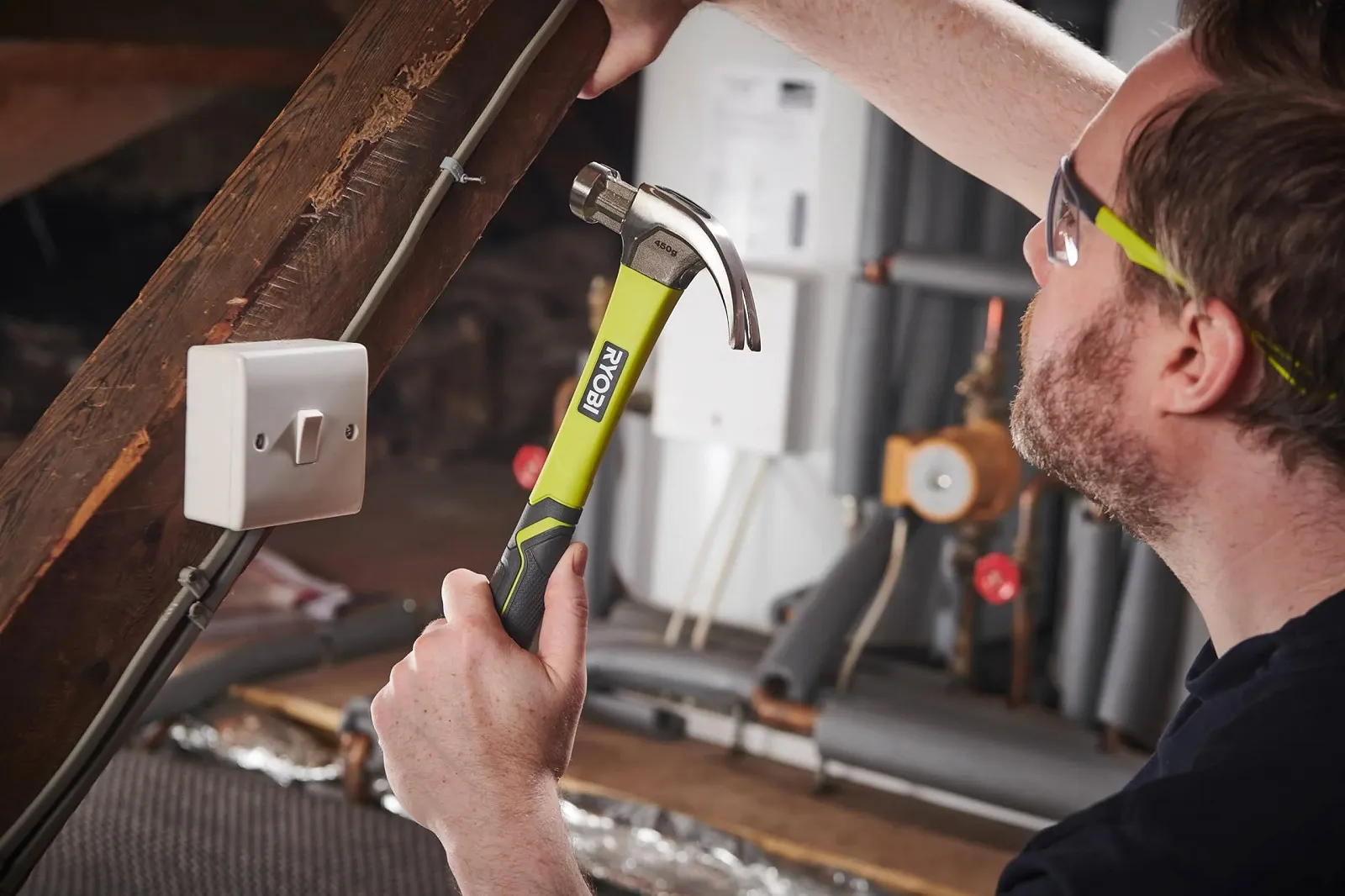 Молоток-гвоздодер RYOBI RHHCC450 фиберглас 450 г, фото №6