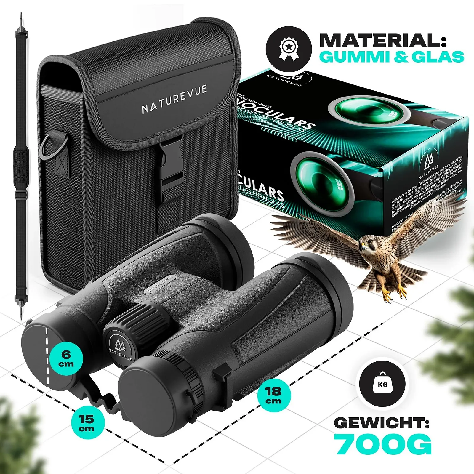 Бінокль NATUREVUE 10x42 IPX6 BAK4 FMC 700 г, фото №5