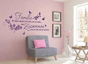 Наклейка на стіну Grandora W5453 Family 135 x 58 см Чорна synthetic.ua - Фото 1