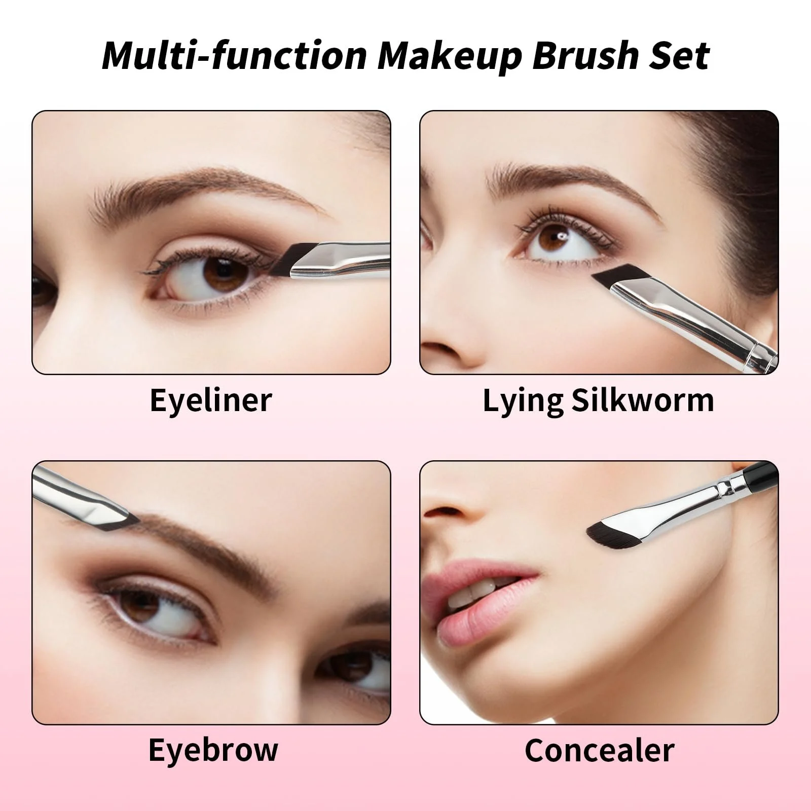 Набор Abeillo Eyeliner Brushes Pack of 3, Профессиональная Кисти для бровей под углом, фото №4 Набор Abeillo Eyeliner Brushes Pack of 3, Профессиональная Кисти для бровей под углом, фото №4