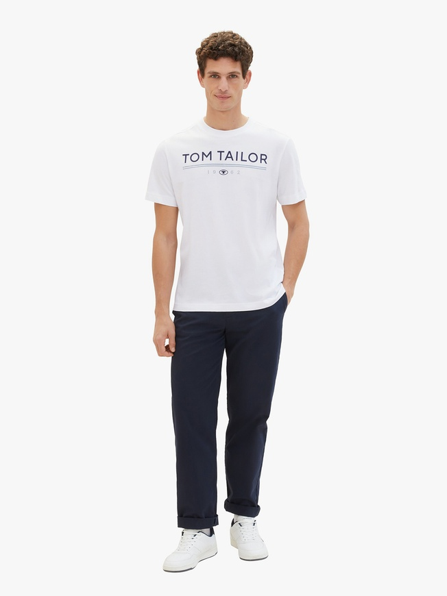 Футболка  WITH A LOGO PRIN 1040988-20000 Tom Tailor Білий 2XL, фото №4