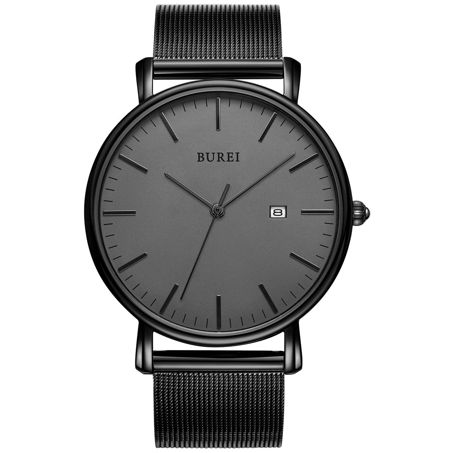 Мужские часы BUREI Classic, ультратонкий корпус, минималистичный аналоговый циферблат с датой, японский кварцевый механизм, фото №1