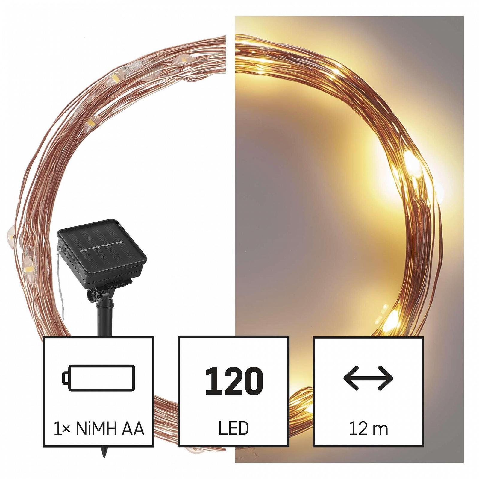 Гірлянда EMOS Micro LED, 120 Nano LED, теплий білий, мідний дріт 12 + 3 м, фото №2