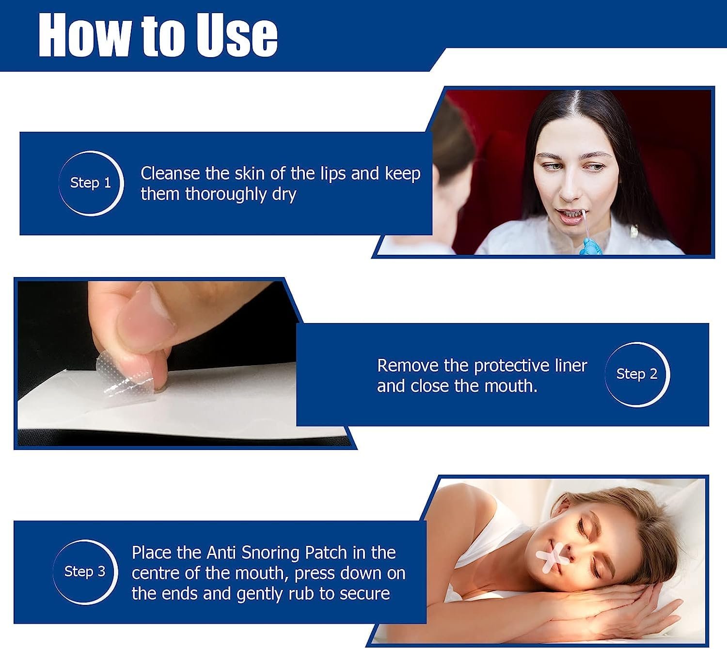 Смужки для рота для сну (120 шт. в упаковці), пластирі від хропіння, фото №5