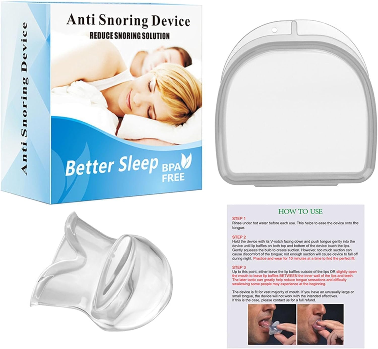 Тримач Язика Snoredestroy Силіконовий для покращення сну (5 шт), фото №5