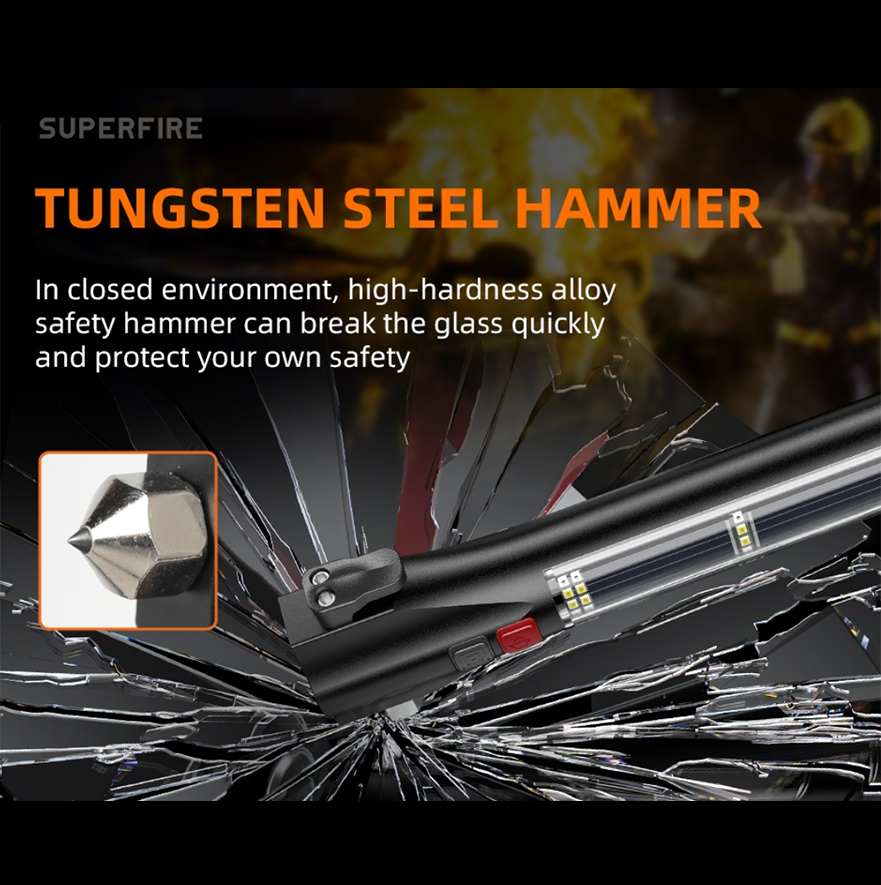 Фонар тактичний багатофункціональний на сонячній батареї SUPERFIRE D30, фото №6