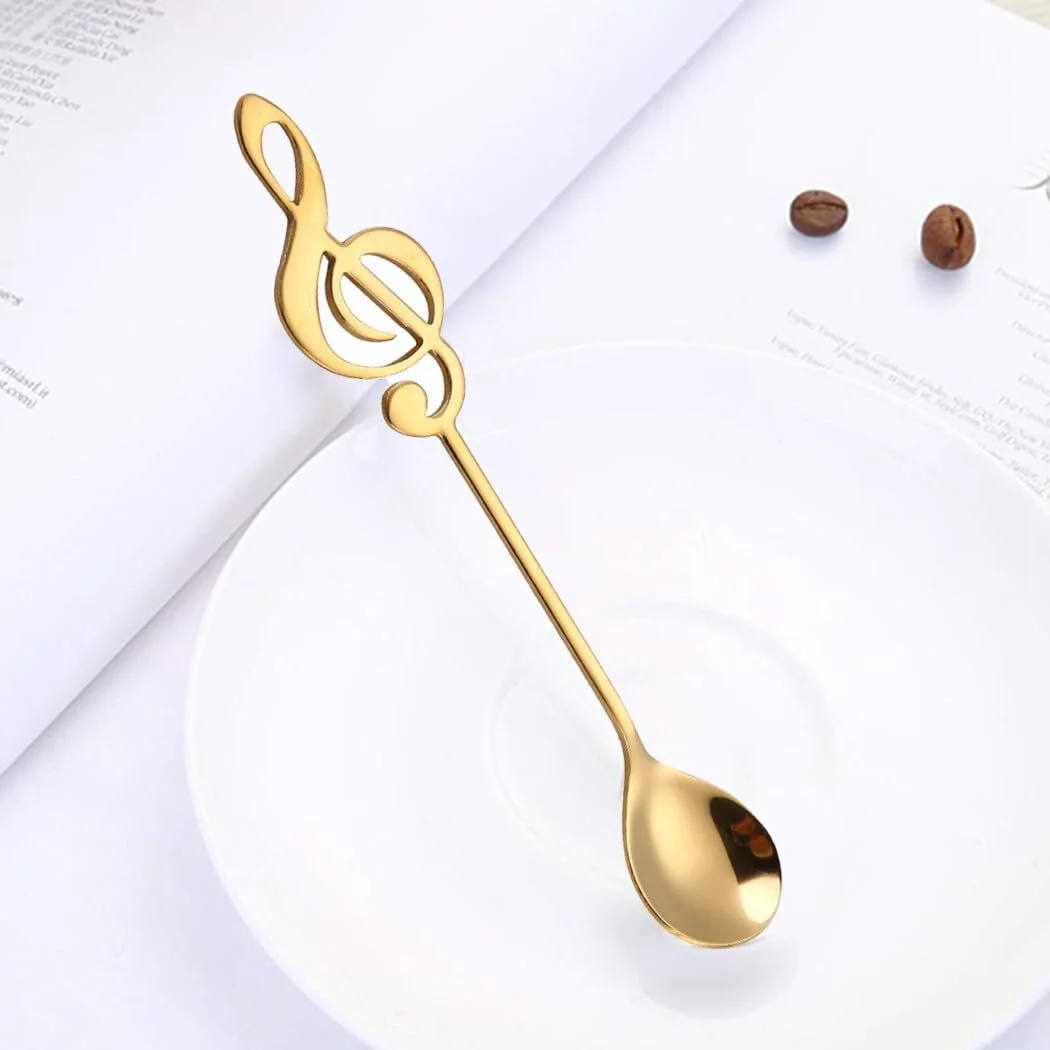 Ложка чайна з нержавіючої сталі у формі музичних нот, 4 шт, фото №6